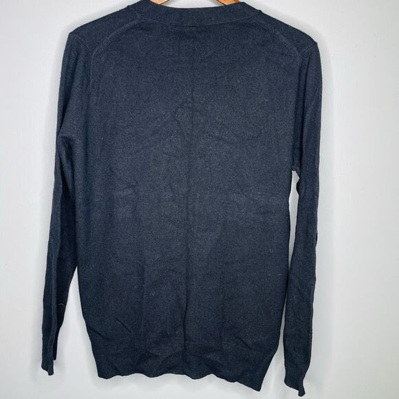 J. Crew Women’s Large Black V Neck Wool Cashmere Cardigan Sweater - Picture 4 of 4